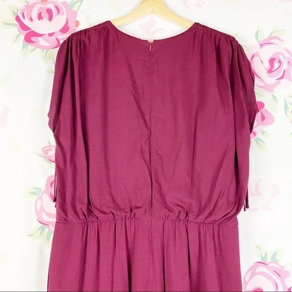 NEW Gal Meets Glam Luella Maroon Wine Burgundy Ruched Crop Jumpsuit 18